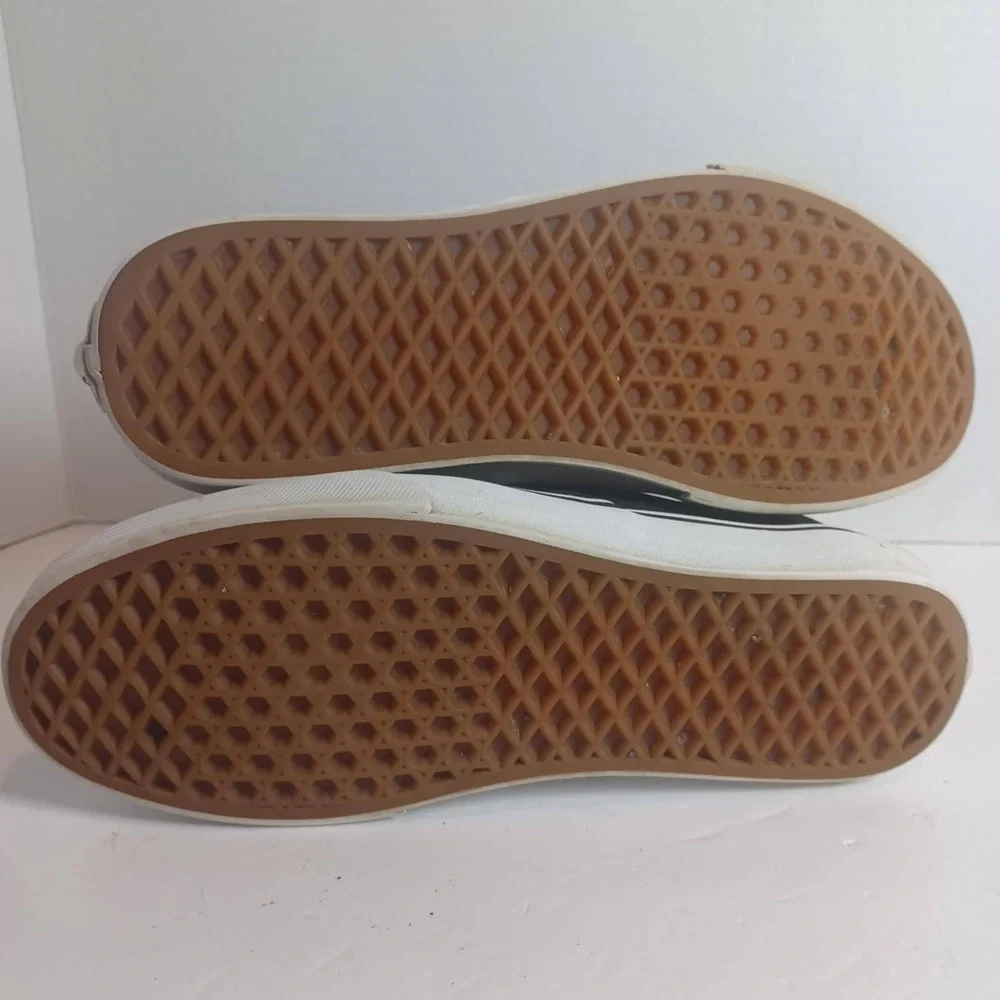 Vans Era Black Low Top Sneakers Leather‎ Heel Casual Shoes Women's 9.5 Men's  8